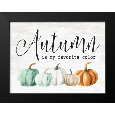 Autumn is My Favorite Color Black Modern Wood Framed Art Print by Lettered and Lined