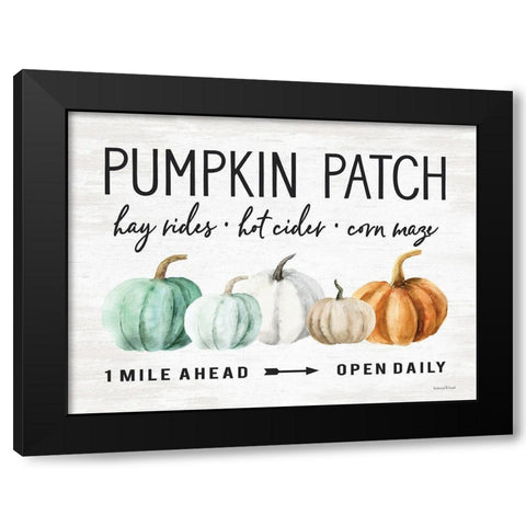 Pumpkin Patch Black Modern Wood Framed Art Print by lettered And lined