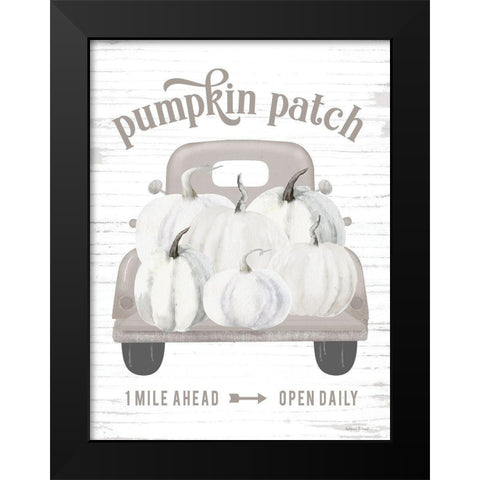 Pumpkin Patch Truck Black Modern Wood Framed Art Print by lettered And lined