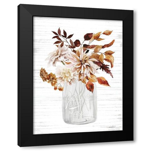 Autumn Floral I Black Modern Wood Framed Art Print by lettered And lined