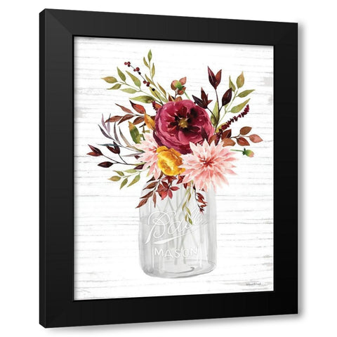 Autumn Floral II Black Modern Wood Framed Art Print by lettered And lined