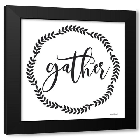 Gather Black Modern Wood Framed Art Print with Double Matting by lettered And lined