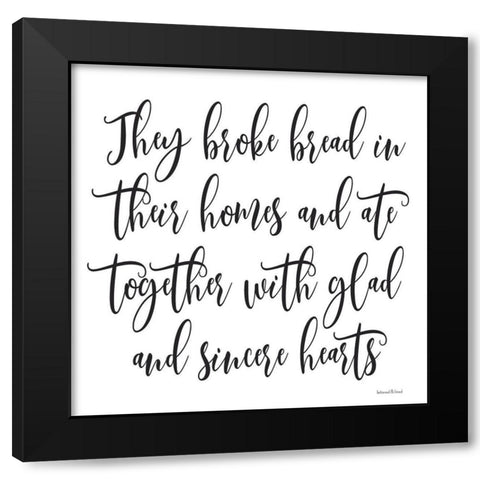 They Broke Bread Black Modern Wood Framed Art Print with Double Matting by lettered And lined