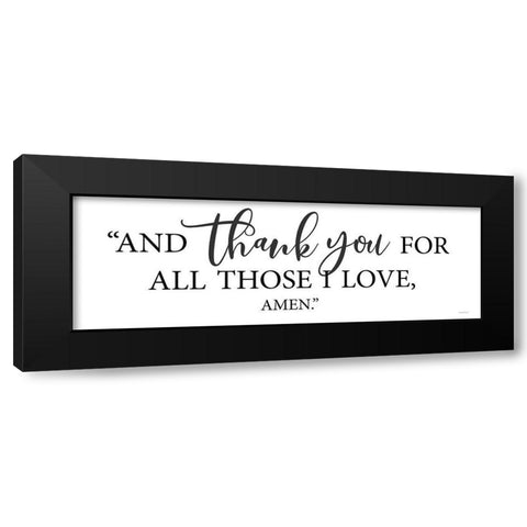 Thank You for All Those I Love Black Modern Wood Framed Art Print with Double Matting by lettered And lined