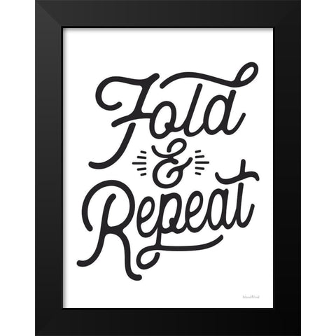 Fold And Repeat Black Modern Wood Framed Art Print by lettered And lined