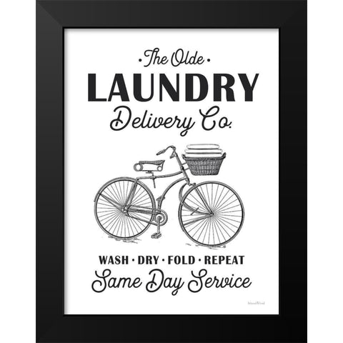 Laundry Delivery Co. Black Modern Wood Framed Art Print by lettered And lined
