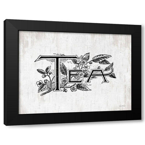 Tea Black Modern Wood Framed Art Print by lettered And lined