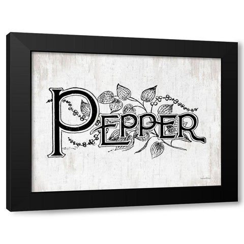 Pepper Black Modern Wood Framed Art Print with Double Matting by lettered And lined