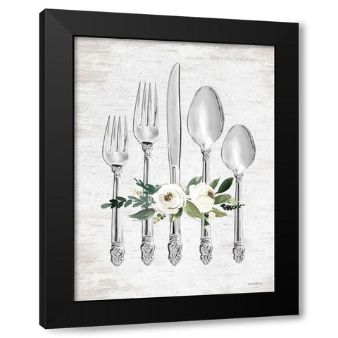 Ready to Dine Black Modern Wood Framed Art Print by lettered And lined
