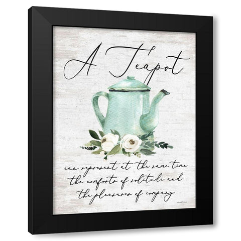 A Teapot Black Modern Wood Framed Art Print by lettered And lined