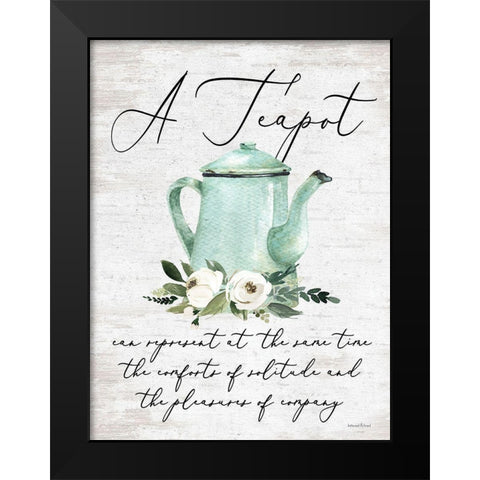 A Teapot Black Modern Wood Framed Art Print by lettered And lined