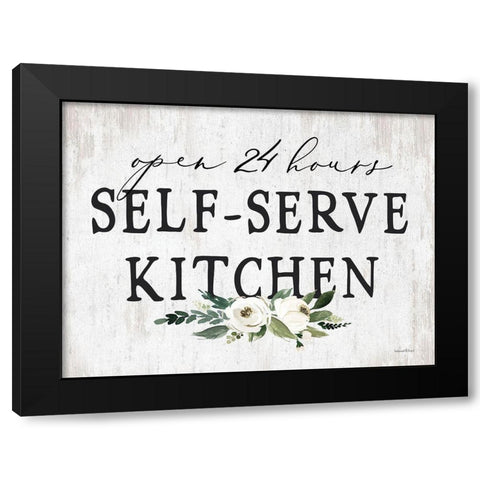 Self-Serve Kitchen Black Modern Wood Framed Art Print by lettered And lined