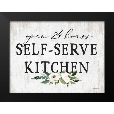 Self-Serve Kitchen Black Modern Wood Framed Art Print by lettered And lined