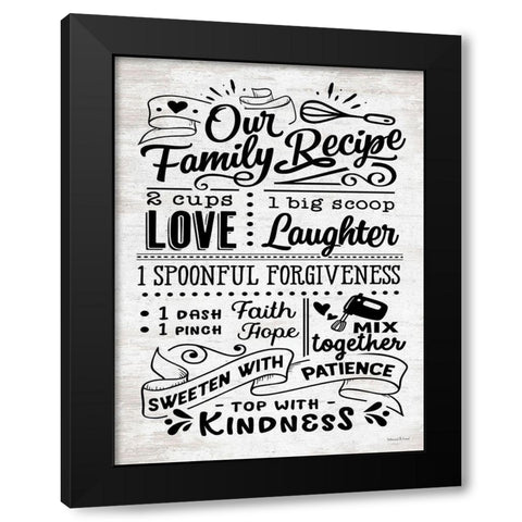 Our Family Recipe Black Modern Wood Framed Art Print with Double Matting by lettered And lined