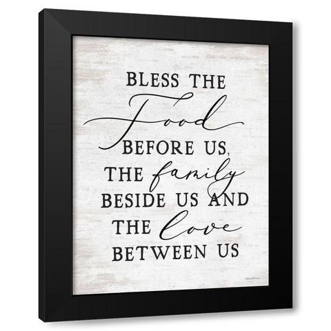 Bless the Food Before Us Black Modern Wood Framed Art Print by lettered And lined
