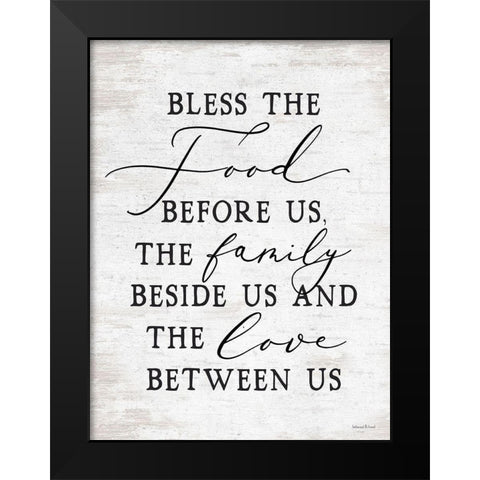 Bless the Food Before Us Black Modern Wood Framed Art Print by lettered And lined