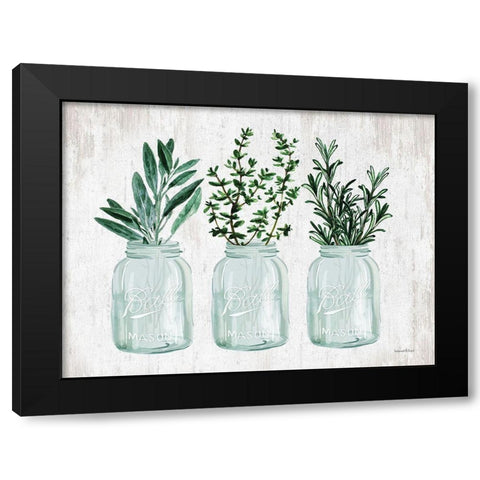 Herb Trio Black Modern Wood Framed Art Print by lettered And lined
