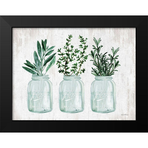 Herb Trio Black Modern Wood Framed Art Print by lettered And lined
