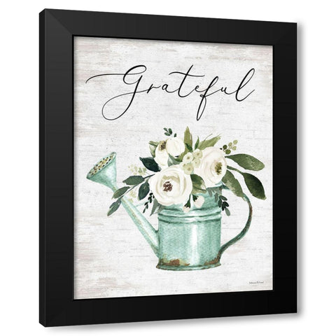 Grateful Black Modern Wood Framed Art Print with Double Matting by lettered And lined