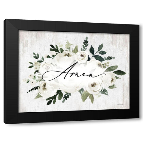 Amen Black Modern Wood Framed Art Print by lettered And lined