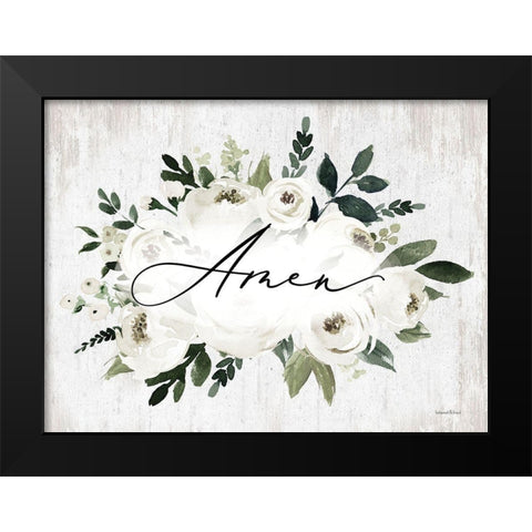 Amen Black Modern Wood Framed Art Print by lettered And lined