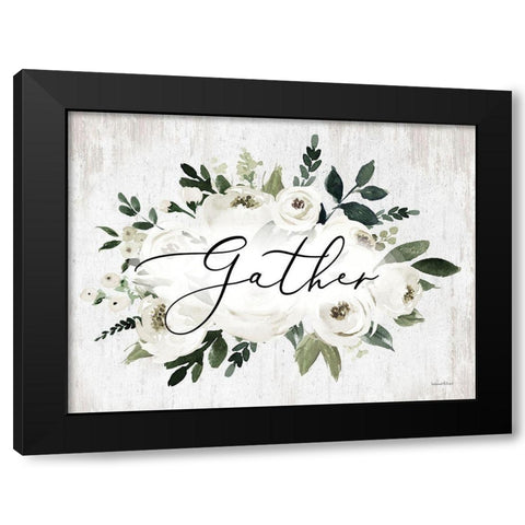 Gather Black Modern Wood Framed Art Print by lettered And lined