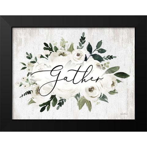 Gather Black Modern Wood Framed Art Print by lettered And lined