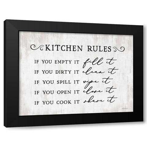 Kitchen Rules Black Modern Wood Framed Art Print with Double Matting by lettered And lined