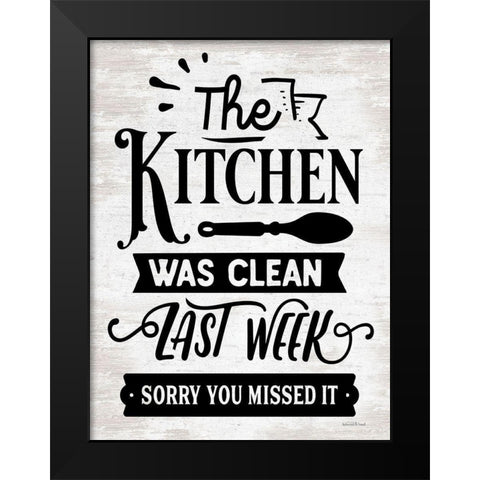 Clean Last Week Black Modern Wood Framed Art Print by lettered And lined