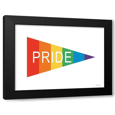 Pride Flag  Black Modern Wood Framed Art Print by lettered And lined