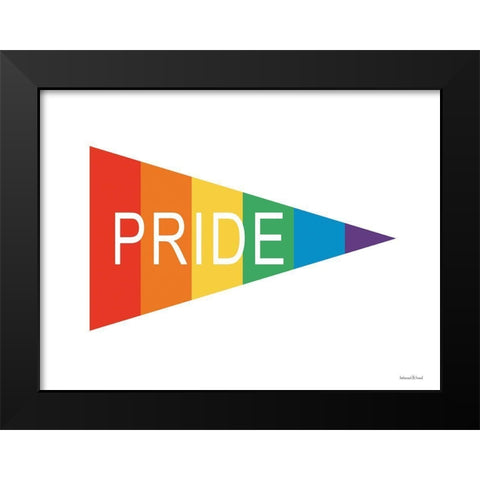 Pride Flag  Black Modern Wood Framed Art Print by lettered And lined
