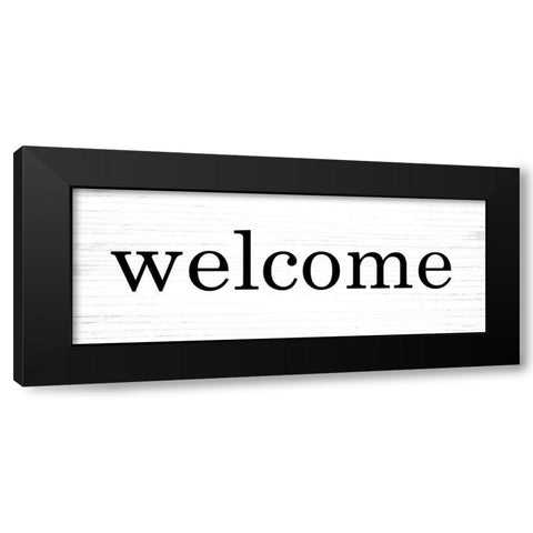 Welcome Black Modern Wood Framed Art Print with Double Matting by Lettered and Lined
