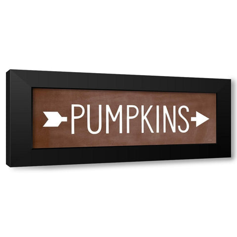 Pumpkins Black Modern Wood Framed Art Print by Lettered And Lined