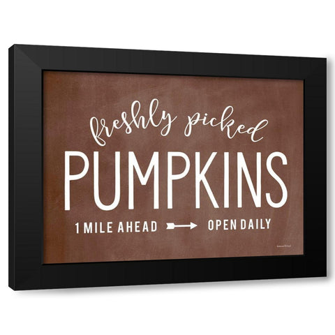 Freshly Picked Pumpkins Black Modern Wood Framed Art Print by Lettered And Lined
