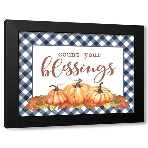Count Your Blessings Black Modern Wood Framed Art Print by Lettered And Lined