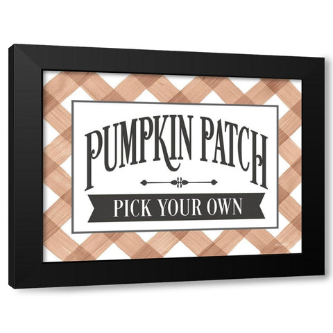 Pumpkin Patch Black Modern Wood Framed Art Print by Lettered And Lined