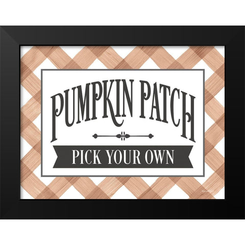 Pumpkin Patch Black Modern Wood Framed Art Print by Lettered And Lined