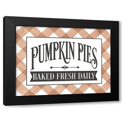 Pumpkin Pies Black Modern Wood Framed Art Print with Double Matting by Lettered And Lined