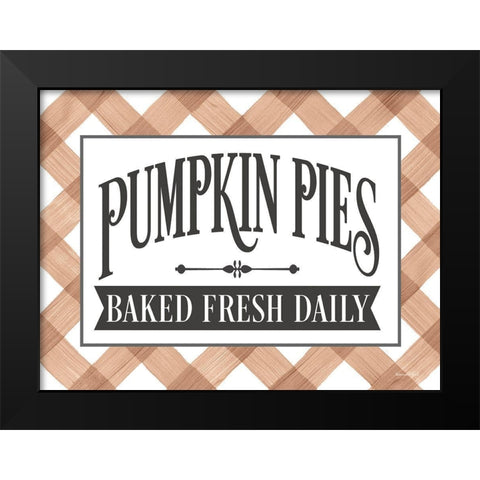 Pumpkin Pies Black Modern Wood Framed Art Print by Lettered And Lined