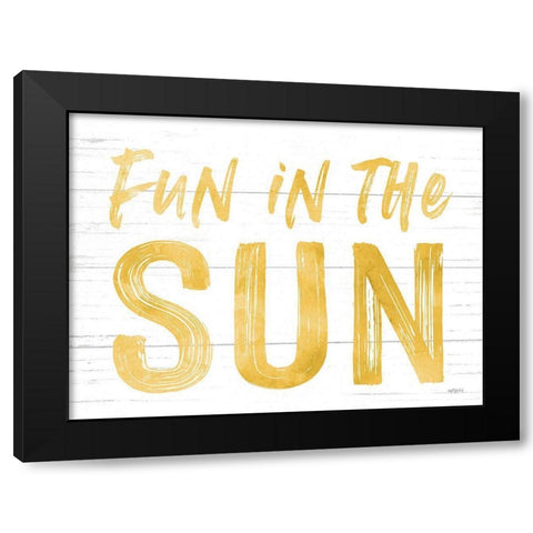 Fun in the Sun Black Modern Wood Framed Art Print with Double Matting by Lettered and Lined