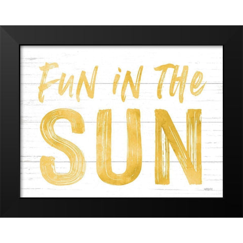 Fun in the Sun Black Modern Wood Framed Art Print by Lettered and Lined