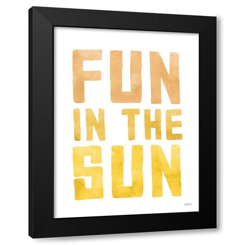 Fun in the Sun Black Modern Wood Framed Art Print by Lettered and Lined
