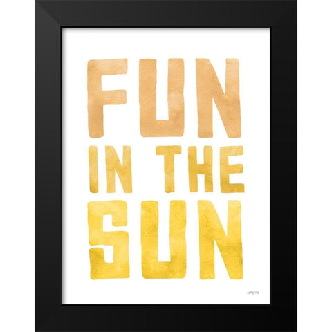 Fun in the Sun Black Modern Wood Framed Art Print by Lettered and Lined