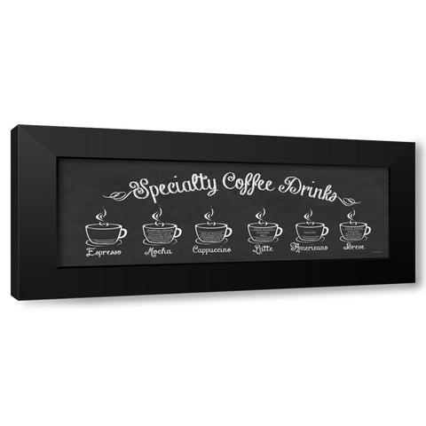 Specialty Coffee Drinks Black Modern Wood Framed Art Print with Double Matting by Lettered And Lined