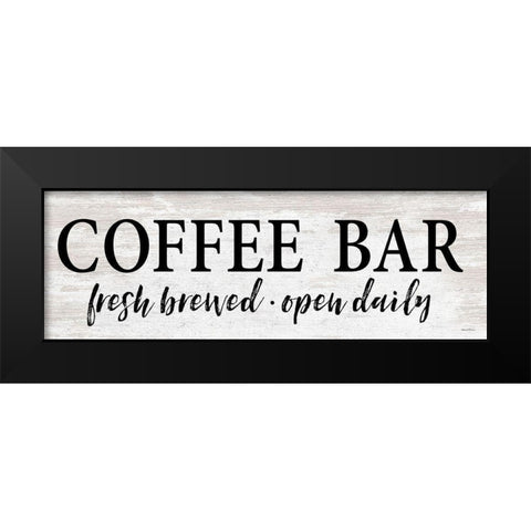 Coffee Bar - Fresh Brewed Black Modern Wood Framed Art Print by Lettered And Lined