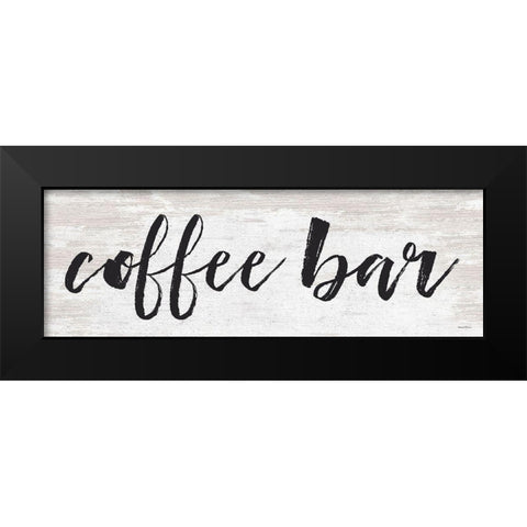 Coffee Bar Black Modern Wood Framed Art Print by Lettered And Lined