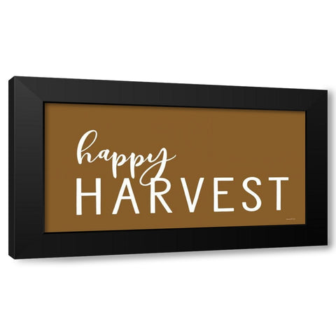 Happy Harvest Black Modern Wood Framed Art Print by Lettered and Lined