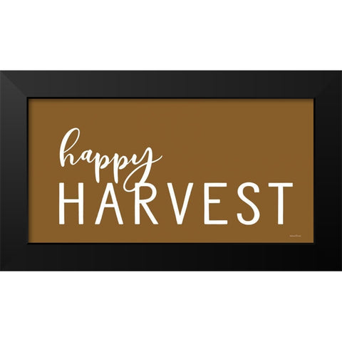 Happy Harvest Black Modern Wood Framed Art Print by Lettered and Lined