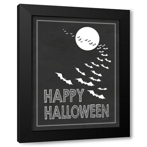 Happy Halloween Black Modern Wood Framed Art Print with Double Matting by Lettered and Lined