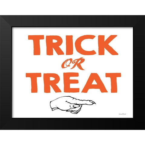 Trick or Treat Black Modern Wood Framed Art Print by Lettered and Lined